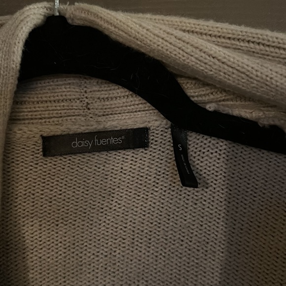 Cream and black, striped cardigan - Picture 2 of 2